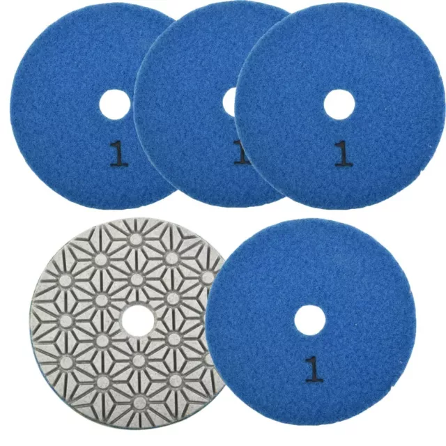 Diamond Polishing Pads Wet Dry 4 Inch Set Kit For Granite Concrete Marble UK