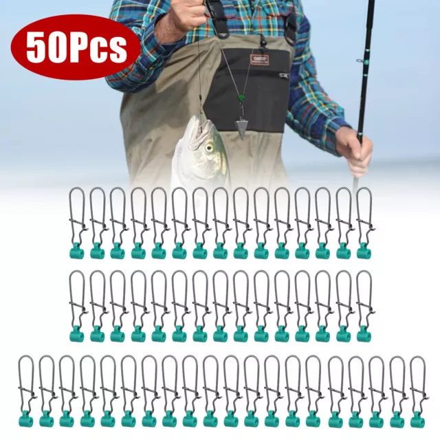 50/100x Heavy Duty Fishing Sinker Slide Duo Lock Snap Fish Finder Sinker Slider