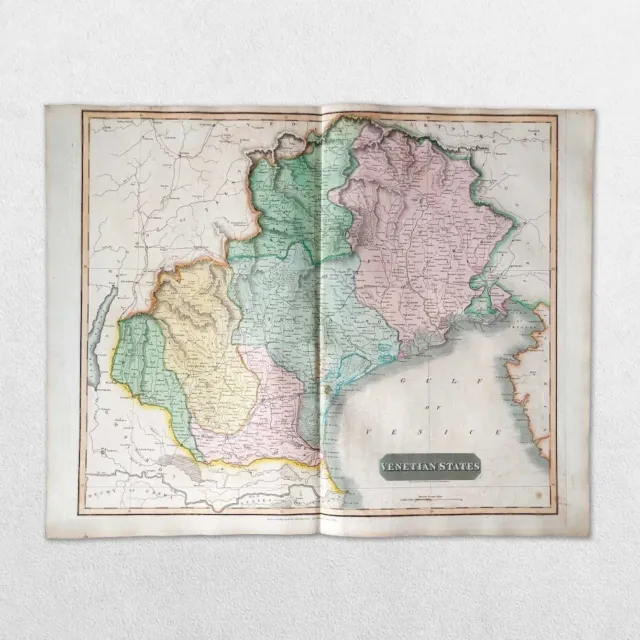 Antique 19Th Century World Atlas Map John Thomson 1814 Venetian States Venice