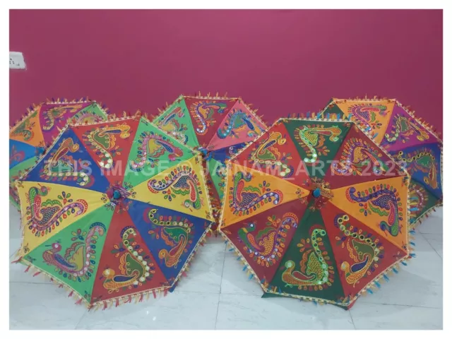 Indian Handmade Embroidery Decorative Umbrella Bohemian Parasols Wholesale Lots