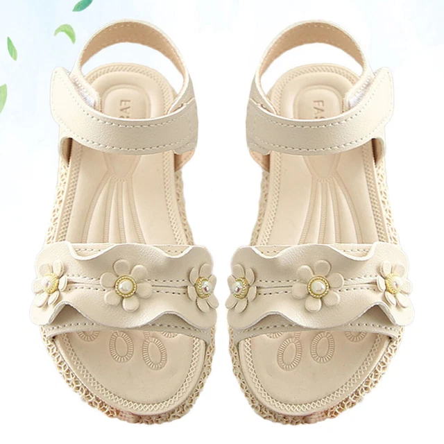 1 paio di sandali casual ragazze decorazione fiori scarpe estive sandali spiaggia calzature