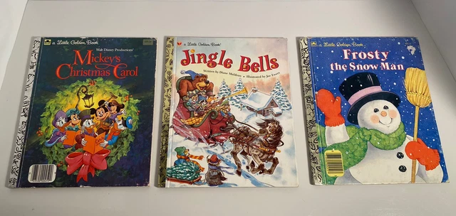 Little Golden Book Christmas Lot of 3 Frosty The Snow Man Jingle Bells Mickeys