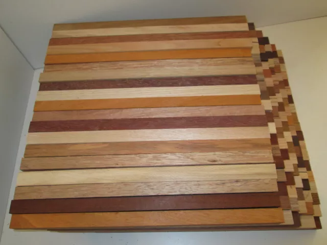 100 Stk Penblank Schmuckholz Modellbau Holzleisten Bastelholz Intarsien 40x1,5cm