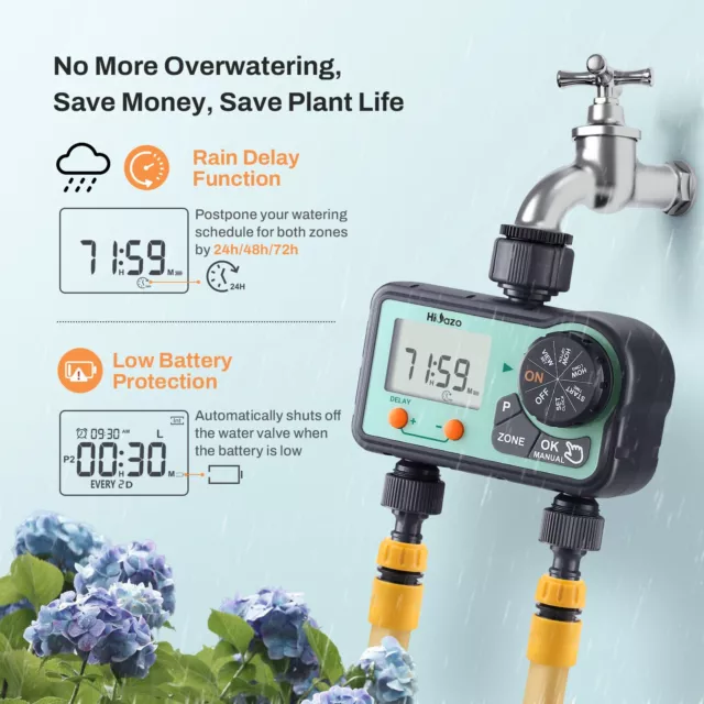 Irrigatore Giardino Timer Automatico Controllo Manuale Sensore Pioggia Programmi
