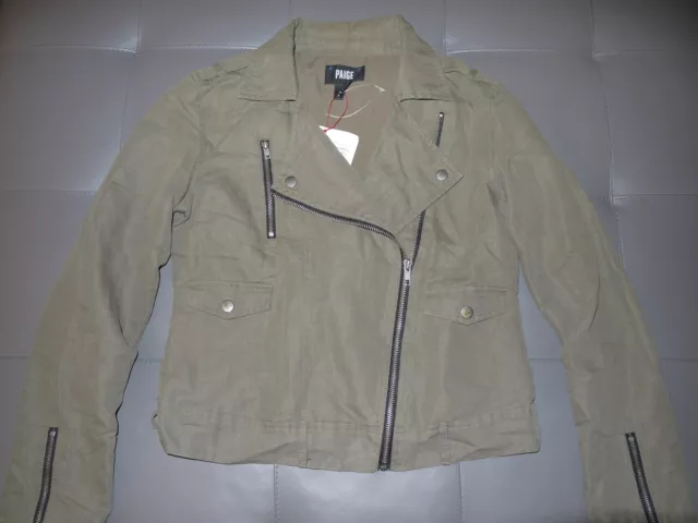 PAIGE Marjorie Moto Jacket, Desert Olive, Size Small, NWT 3