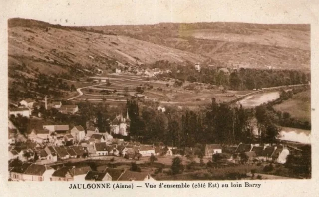 Y18 / Dept 02 Cpa Jaulgonne Vue D´ensemble Cote Est Au Loin Barzy / Neuve