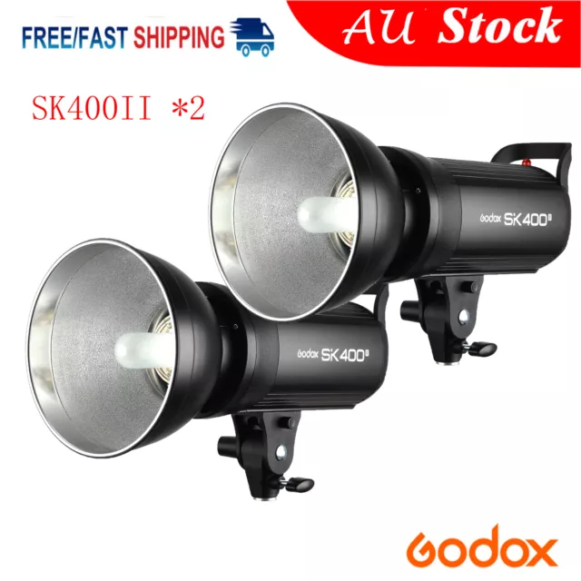 2PCS Godox SK400II 400Ws GN65 5600K Flash Studio Strobe Light