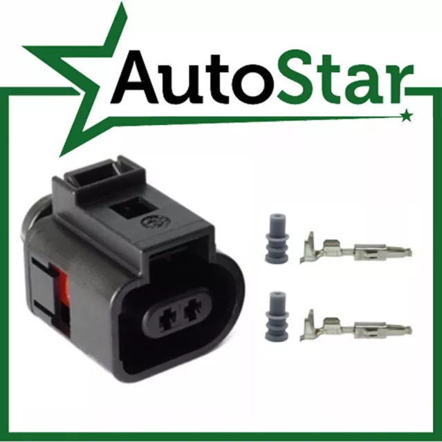 2 Pin ABS Sensor Connector Plug & Terminals 1J0973702 Fits VW Audi Seat & Skoda