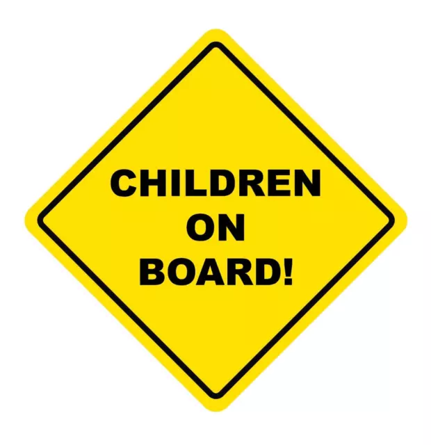 CHILDREN ON BOARD WARNING SAFETY BUMPER STICKER Yellow Sign Car Vinyl vehicle