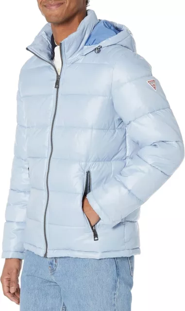 GUESS Men's Mid-weight Puffer Jacket With Removable Hood