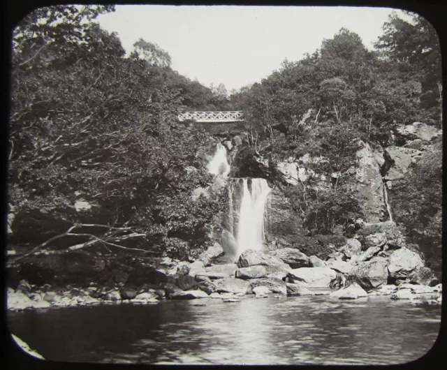 GWW VICTORIAN Glass Magic Lantern Slide INVERSNAID FALLS C1890 SCOTLAND