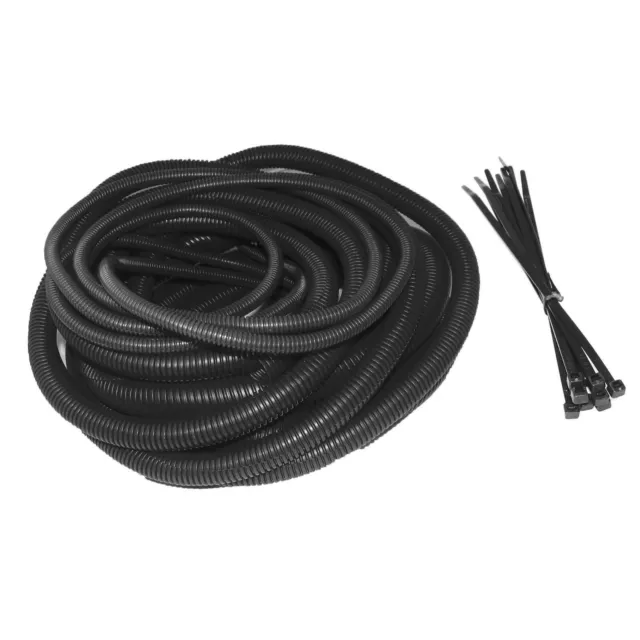 Black Conduit Engine Dressing Kit - Wire Cable Ties Cover Car Electrical Dress