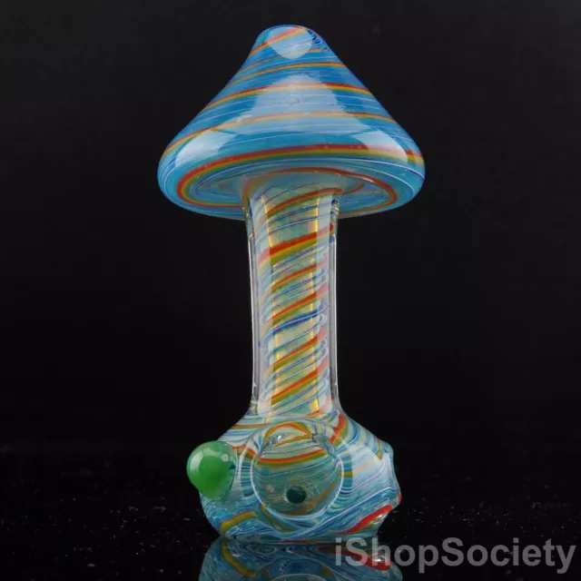 4.5" Mushroom Shape Tobacco Smoking Pipe Thick Collectible Glass Pipes - P740D