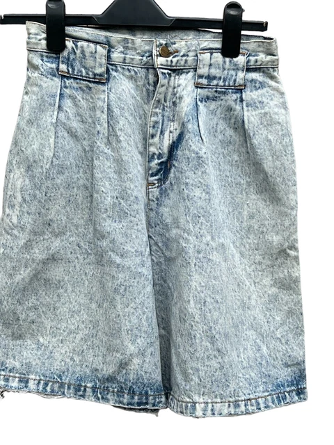 Pantaloncini denim da donna blu acido Palmetto taglia 8 vita alta vintage anni 80