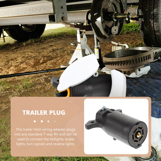 7 PIN ROUND Trailer Plug to Flat Adapter Female 4 Converter Connector