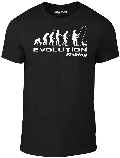 T-shirt Evolution of Fishing - Divertente t-shirt pesce pescatore retrò fumetto pesca