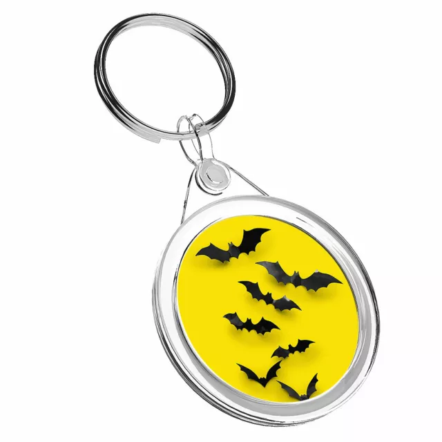 1 X Black Bat Horror Spooky Night - Keyring IR02 Mum Dad Birthday Gift #16040