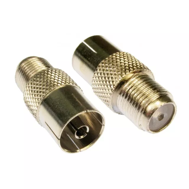 F Type Connector Socket to RF Coax Aerial Female Adapter F-F Satellite Coaxial