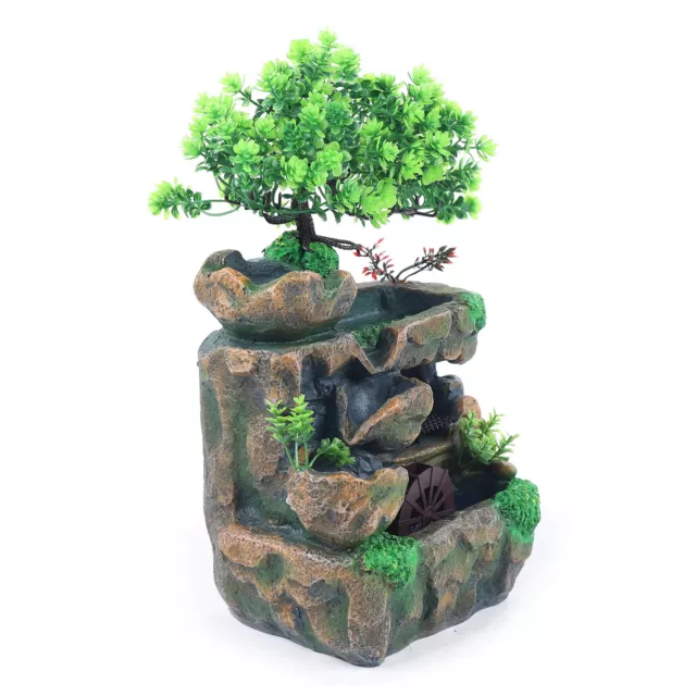 Indoor Water Fountain LED Light Tabletop Waterfall Zen Decor Table Small Rock