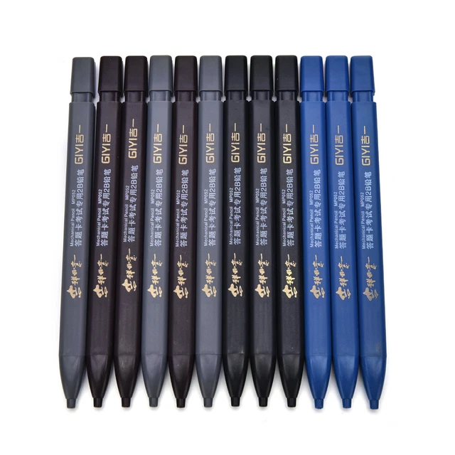 2x 2B Black Lead Refill Holder Automatic Testing Exam Grade Mechanical Pencil^ob