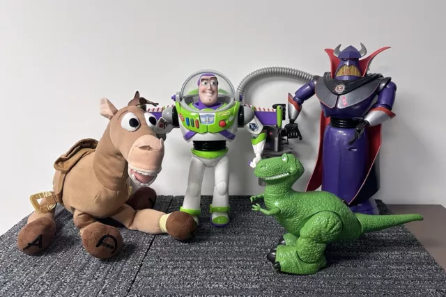 Disney Pixar Toy Story Emperor Zurg, Buzz Lightyear, Rex, Bullseye Plush Bundle