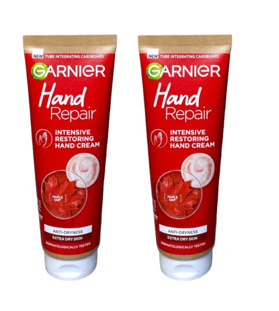 Pack of 2 Garnier Hand Repair Restoring Cream, Extra Dry Skin 75Ml