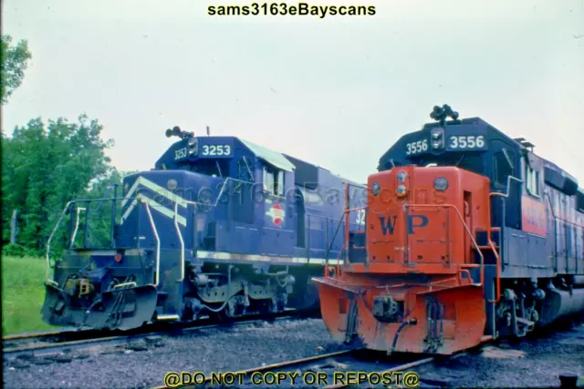 Original Slide Western Pacific Rwy Gp40 3556 Mopac Sd40-2 3253 Salem Il 1985