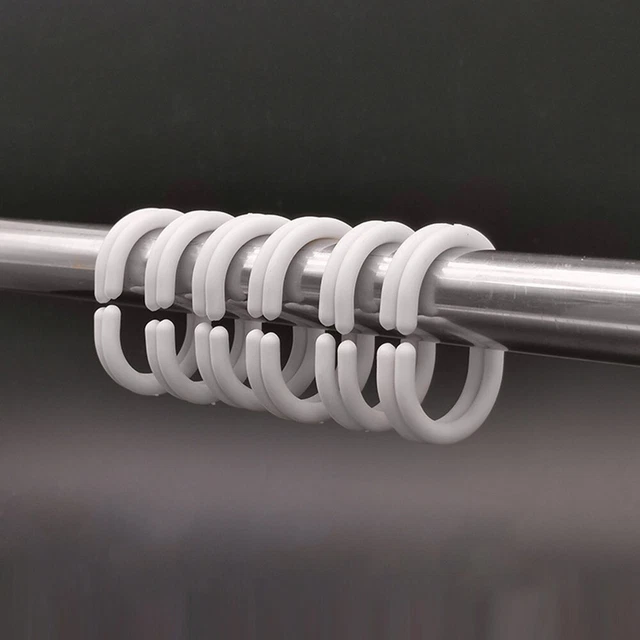 Anillos de riel de privacidad de plástico para ganchos de baño ducha poste fuerte
