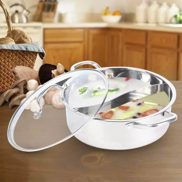 Hot Pot Twin Geteilte Edelstahl-Kochgeschirr Heißer Pot-regierter Hausküche 30cm