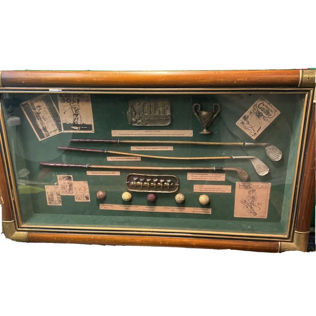 HISTORY OF GOLF "Evolution of Irons" Shadow Box Hanging Wall Décor