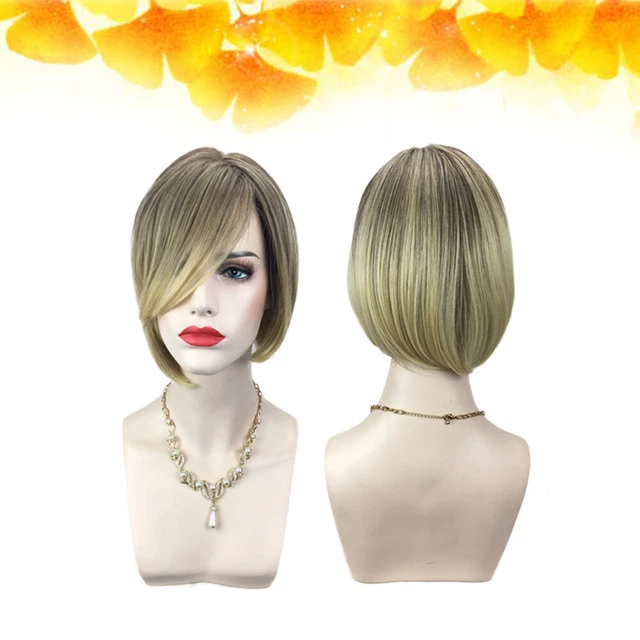 Parrucca donna moda capelli corti obliqua bang bob parrucca aspetto naturale squisita