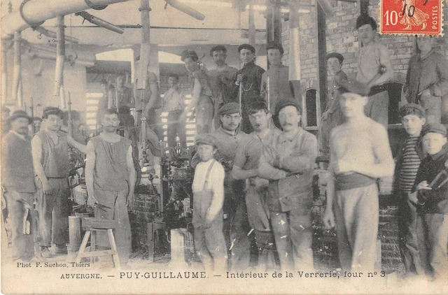 Cpa 63 Puy Guillaume Interior De La Glasserie Oven N°3