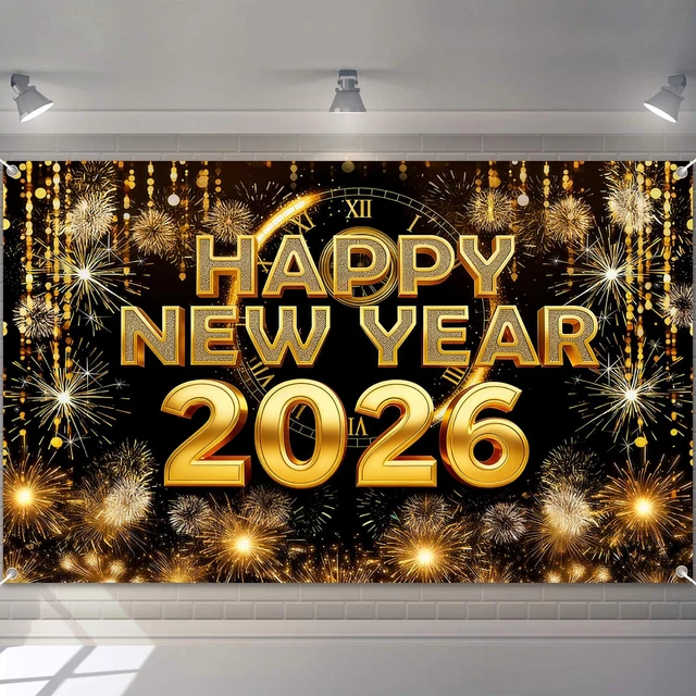 2026 NEW YEARS Decorations, 2026 Happy New Year Banner Backdrop ...