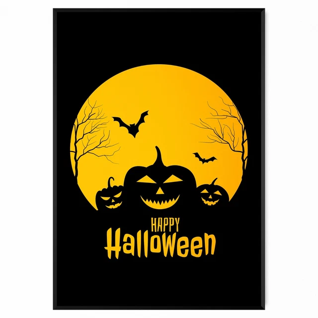 Feliz Halloween Póster Fiesta Pared Arte Decoración A5 A4 A3 A2 A1