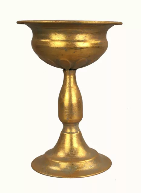 Pokal Amphoren Kerzenhalter Blumenvase Antik Metall Vintage Gold Retro LN52-2