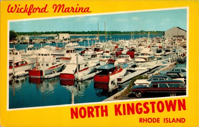 Wickford Marina, North Kingstown, Rhode Island RI chrome Postcard