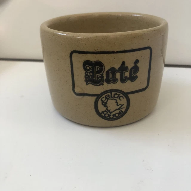 Glazed Earthenware Pate Pot Celtic Foods 2.5” X3.5”