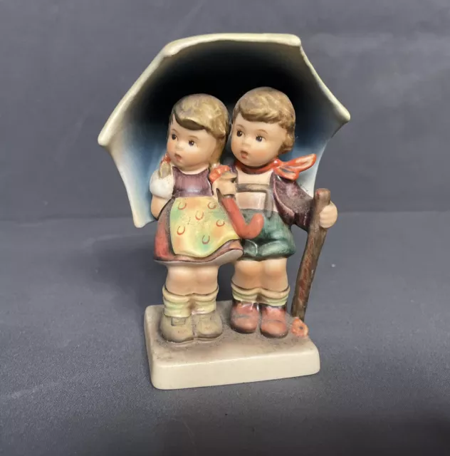 Vintage German Goebel Hummel Stormy Weather 71 Umbrella Boy and Girl Figurine