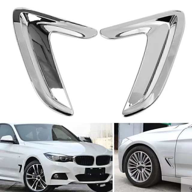 2 Pcs Side Body Marker Fender Air Wing Vent Trim For BMW 3 Series GT 2013-2017