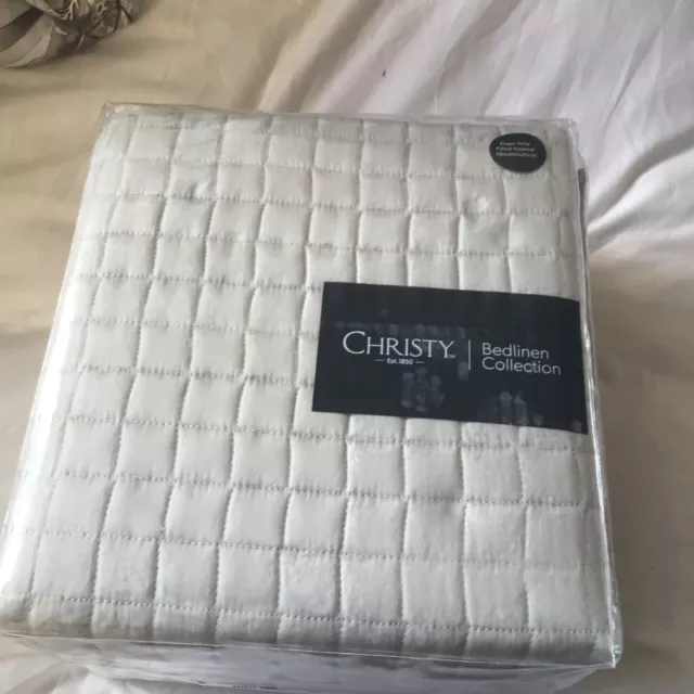 😀Christy Metropolitan 300 TC trapuntato Super King valancia in platino.