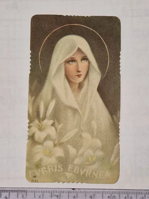 Santino Holy Card fustellato Beata Vergine Turris Eburnea ZA1034 ^