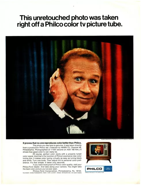 1967 Philco Ford Television Vintage Print Ad Red Buttons Color Tube Screen