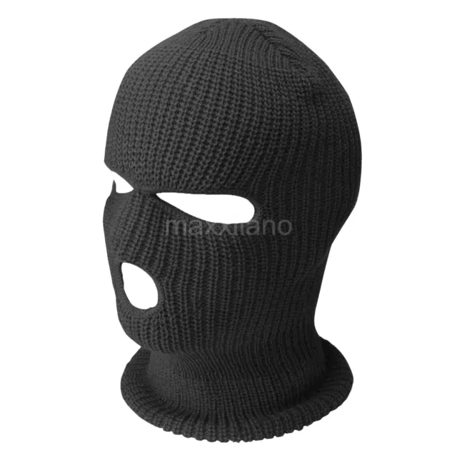 Face Mask Ski Mask Winter Cap 3 Hole Balaclava Beanie Hat Hood Tactical Warm Men 3