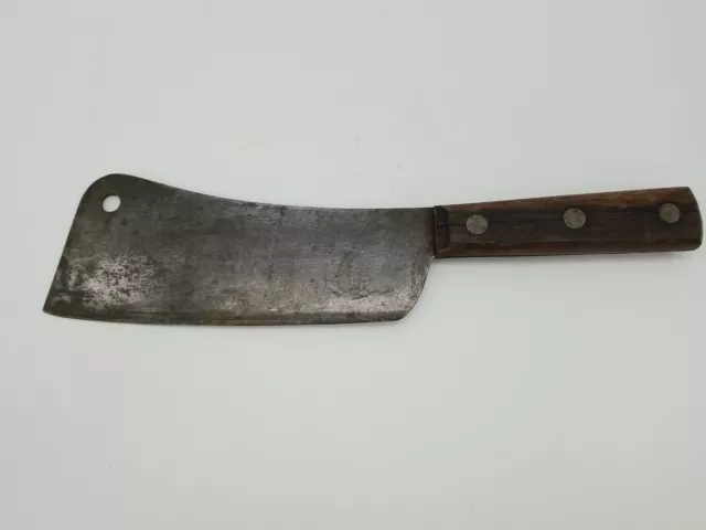 High Carbon Steel Butcher Meat Cleaver 7-1/2" Blade  Vintage