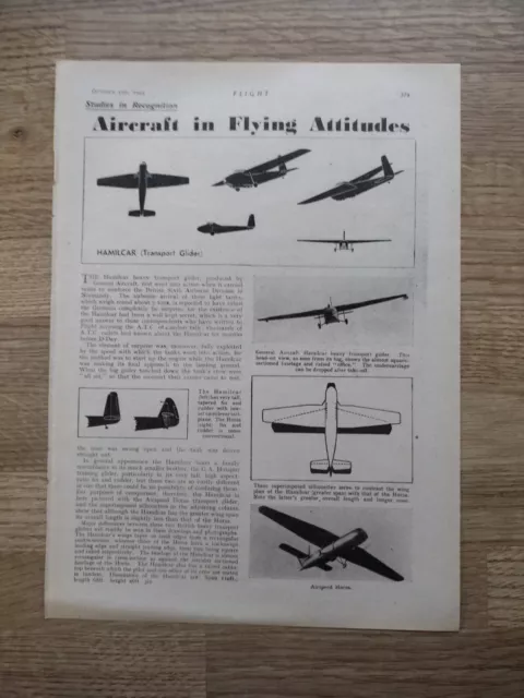 WW2 WARTIME AIRCRAFT SILHOUETTES Oct 5th 1944  ORIGINAL WWII Airplane  POSTER