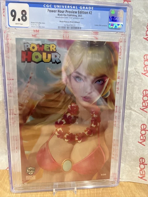Shikarii Princess Peach Cosplay Metal  Power Hour Preview 2 E CGC 9.8 Ltd 7/20