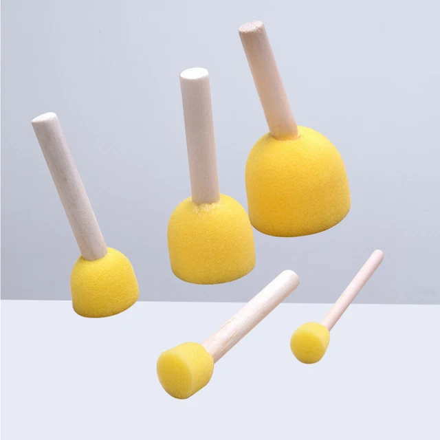 Zerodis 24 Pièces/Set Ronde Peinture Mousse Eponge Brosse DIY Dessin