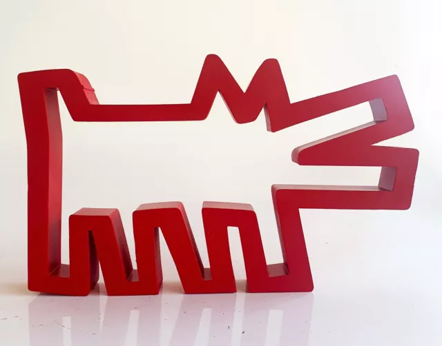 sculpture CHIEN HARING red  POP street ART graffiti french paint dog par Spyddy