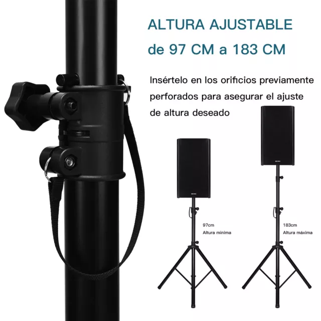 Soporte Trípode para Altavoz Soporte para Trípode Altura Ajustable 97-183cm Carg