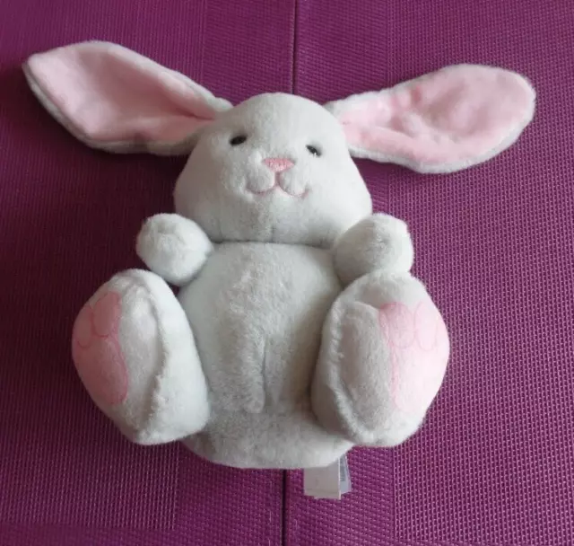 S7 / doudou peluche lapin blanc oreilles rose GIPSY
